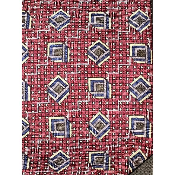 Vintage Louis Feraud Geometric Pattern Silk Tie - Picture 4 of 10